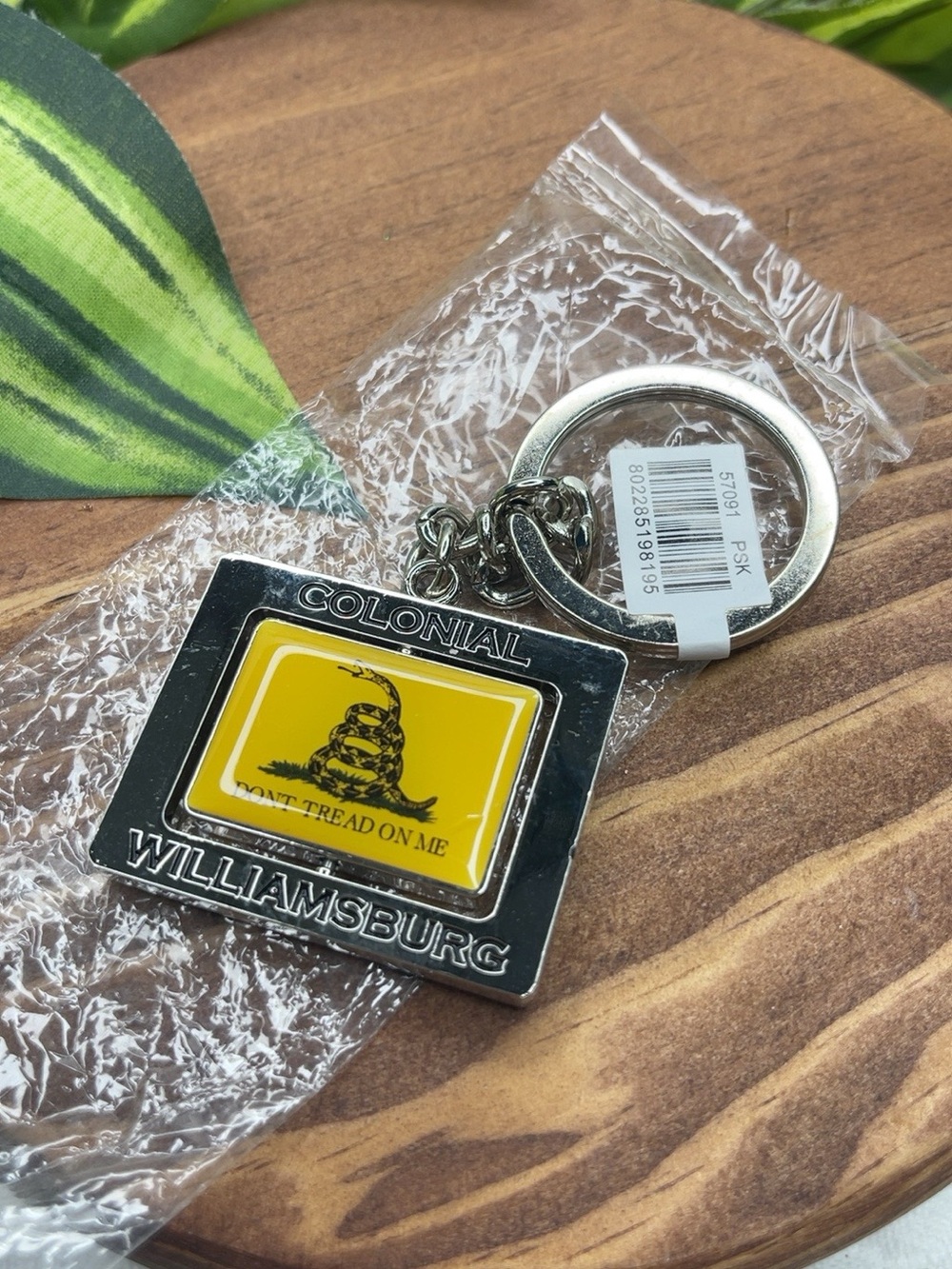 'Don't Tread On Me' Yellow and Silver Keychain